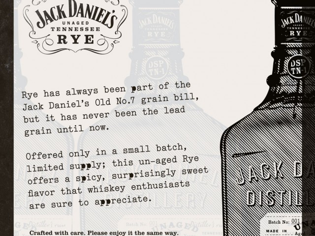 Jack Daniel’s Unaged Rye POS